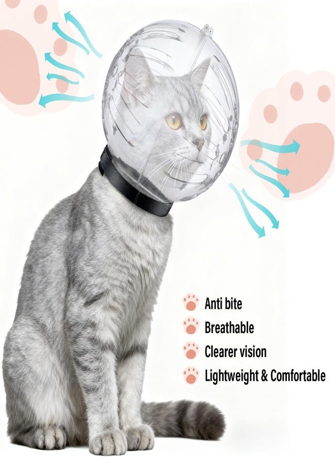Kifmurase Cat Muzzle for Grooming Adjustable Hood with Paw Covers, Breathable Cats Helmet Anti Bite Muzzles Anti Scratch Boots Silicone Kitten Bubble Muzzle and Paw Protector for Pet Bathing Cat Claw Care - Image 4